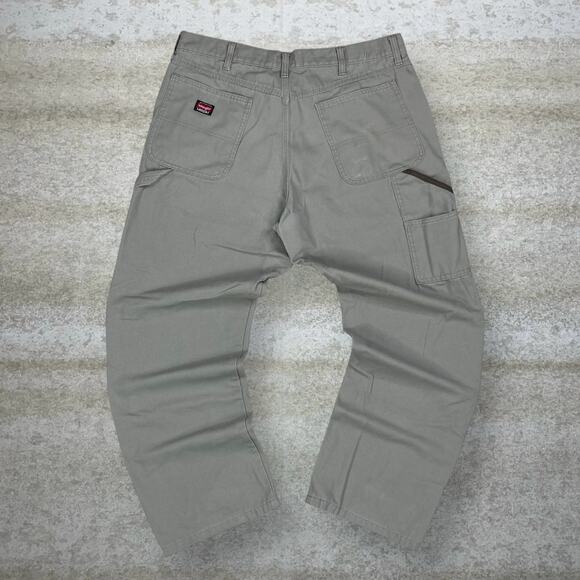 Vintage Wrangler Carpenter Pants Hazel Tan Canvas Baggy Wide Leg Painters 90s - Picture 1 of 5